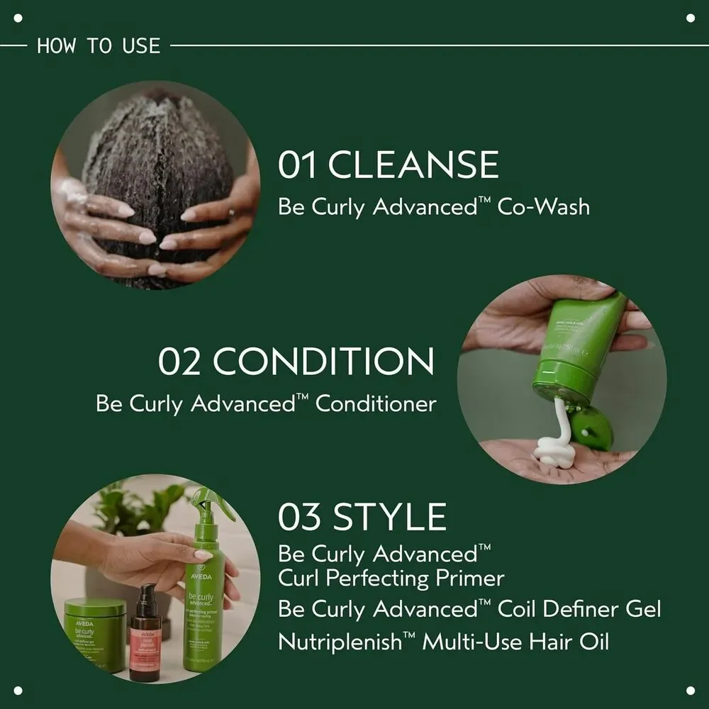 Aveda Be Curly Advanced Co-Wash Removes Buildup Without Stripping Citrus 11.8oz